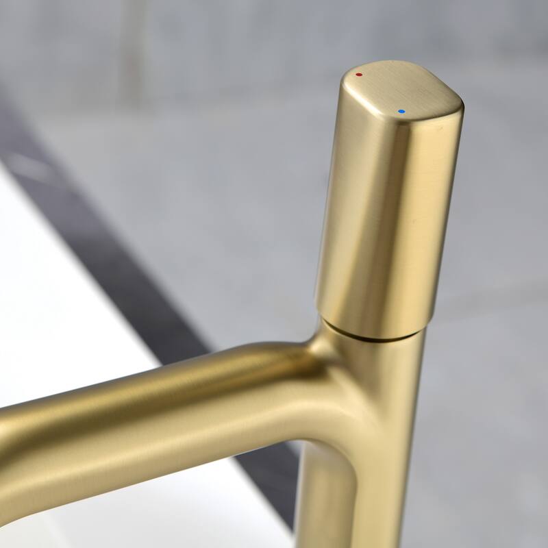 11 in.H Modern Matte Black/ Brushed Gold Single Handle Bathroom Faucet includes Hardware