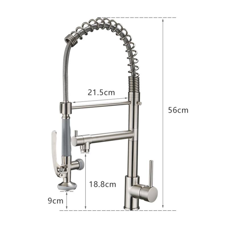 Single Handle Pull Down Sprayer Brushed Nickel Kitchen Faucet, Kitchen Sink Faucet with LED Light