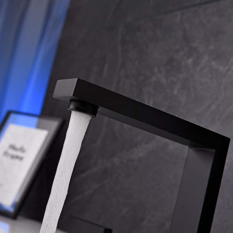 8 in. 2-Handle Widespread High-Arc Bathroom Faucet in Matte Black - Spout height: 5.6" x Spout reach: 5.5"