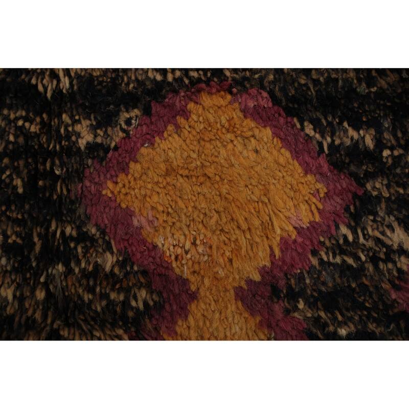 Hand Knotted Oriental 100% Wool Carpet Modern Tribal Brown Moroccan Area Rug - 10' 6'' X 6' 10''