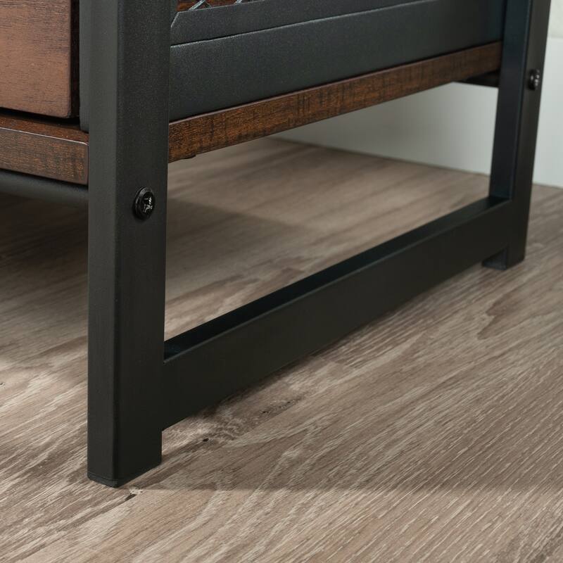 Wood Side Table Nightstand with Drawer, Brown