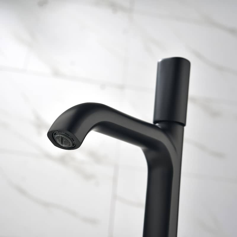 11 in.H Modern Matte Black/ Brushed Gold Single Handle Bathroom Faucet includes Hardware