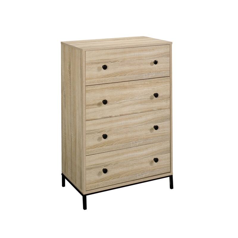 Wood Rustic 4-Drawer Chest, Brown
