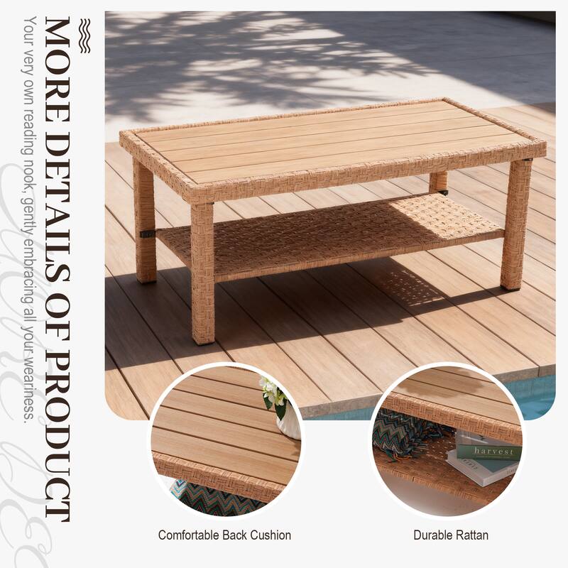 Outdoor 4-Piece Garden Patio Sofa Set, with Swivel Single Chair