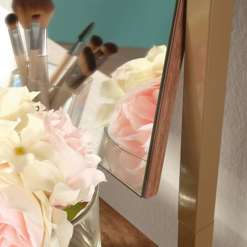 Wood Vanity with Chic Storage, Brown - 47.32" W x 16.77" D x 49.45" H