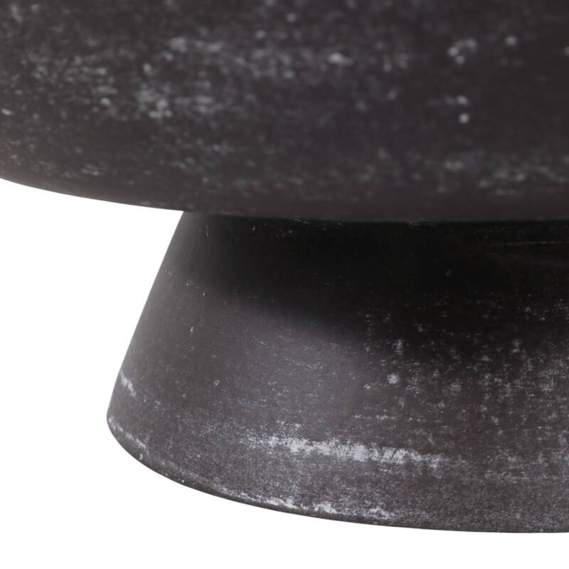 Pottery Terracotta Bowl with Pedestal Base Contemporary Casual Style