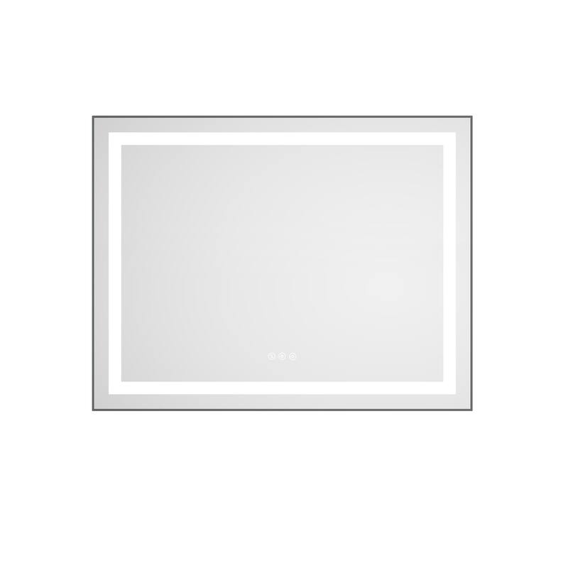 36 x 28 Inch LED Bathroom Mirror with Front and Backlight, Wall Mounted Vanity Mirror with Aluminum Frame, Anti-Fog, Memory