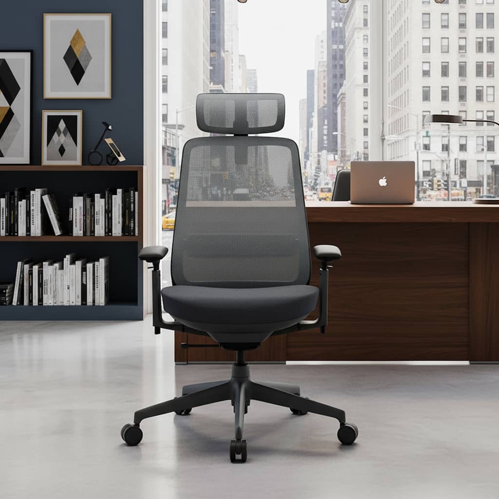 Ergonomic Office Chair, Mesh High Back, 4D Arms, Lumbar Support, Coral