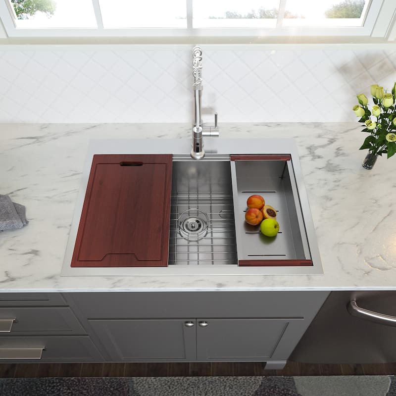 Stainless Steel Drop-In Kitchen Sink with Accessories