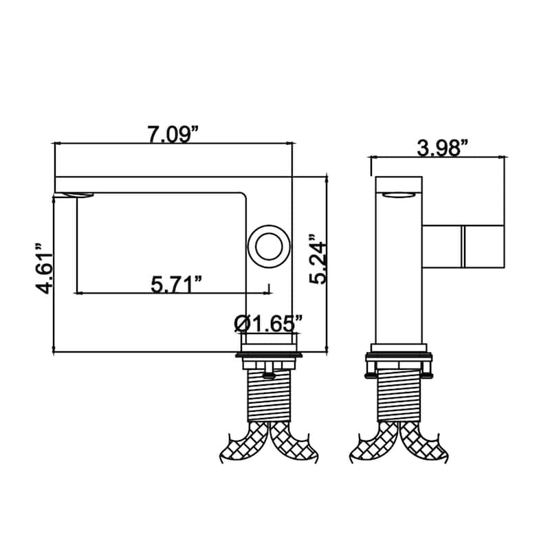 Single Handle Single hole Bathroom Basin Faucet,Matte Black body and Rose Gold handles