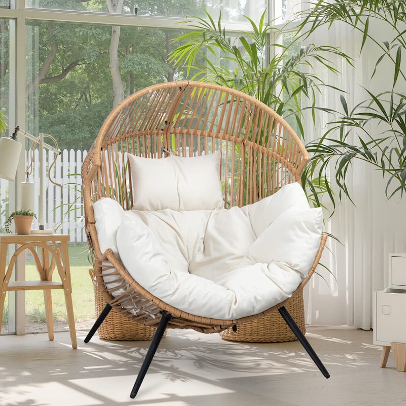 Futzca Wicker Egg Chair with Cushion