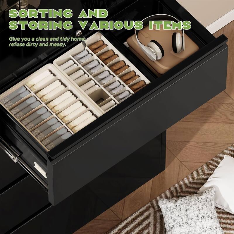 4 Drawer Metal Lateral Filing Cabinet with Lock