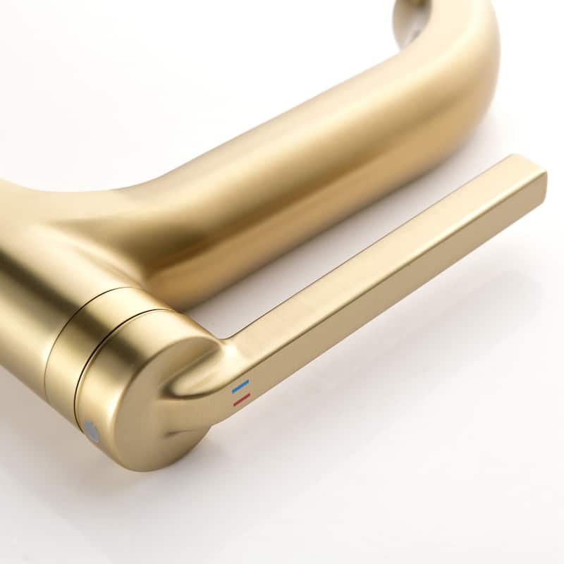 9 in.H Modern Matte Black/ Brushed Gold Single Handle Bathroom Faucet includes Hardware