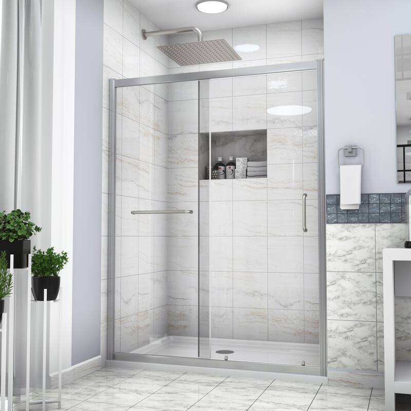 Single Sliding Framed Shower Door with Tempered Glass