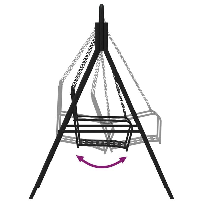 vidaXL Swing Bench Black Steel Medium Durable Swing Bench - 46.1 x 48.8 x 66.1