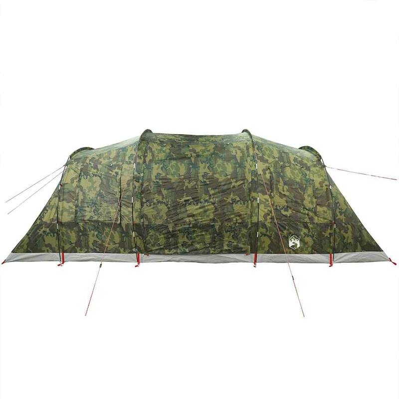 vidaXL Camping Tent Tunnel 4-Person Camouflage Waterproof - 185.8 x 96.5 x 75.6