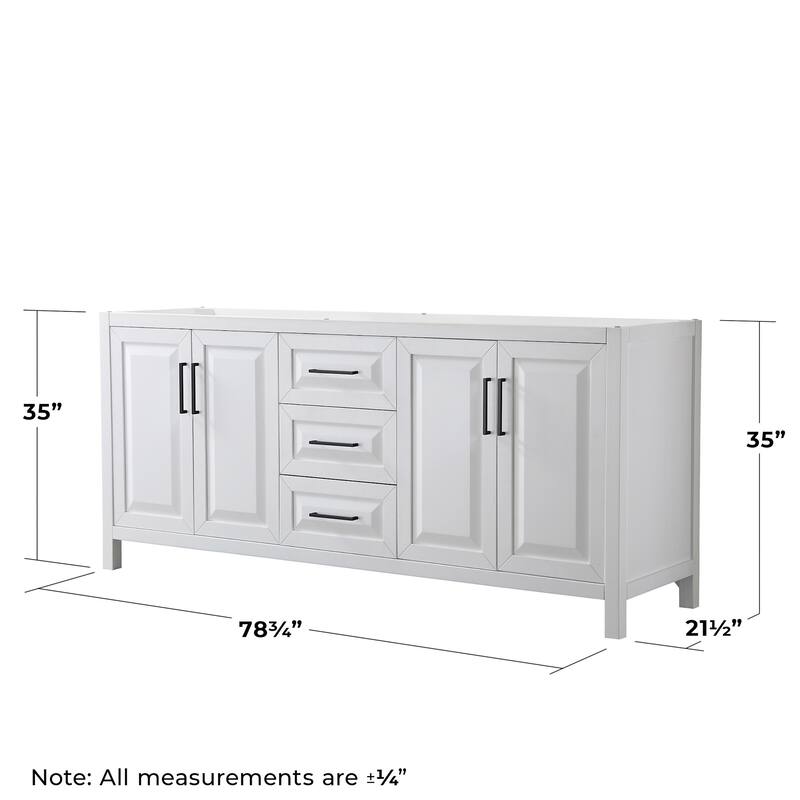 Wyndham Collection Daria 79" Double Free Standing Vanity Cabinet Only
