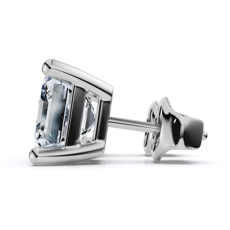 Bliss Diamond 2.04Ct Asscher Cut Diamond Studs White Gold Lab Grown Earrings