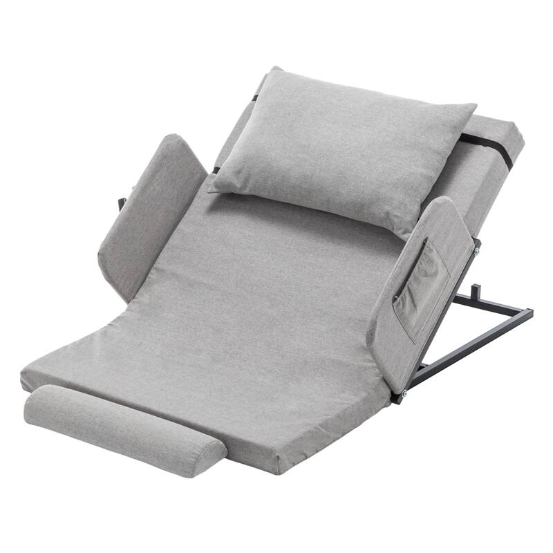 Safe & Comfortable Electric Bed Backrest, 4-68° Adjustable Lift with Rails - Grey