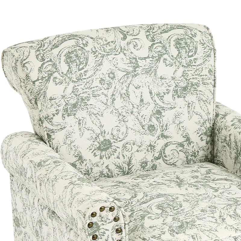 Mid-Century Modern Accent Chairs with Nailhead Trim