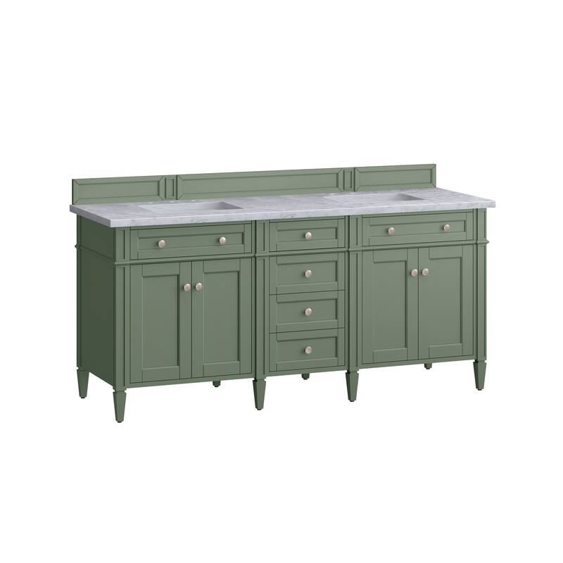 James Martin Vanities Brittany 72" Double Vanity, Smokey Celadon