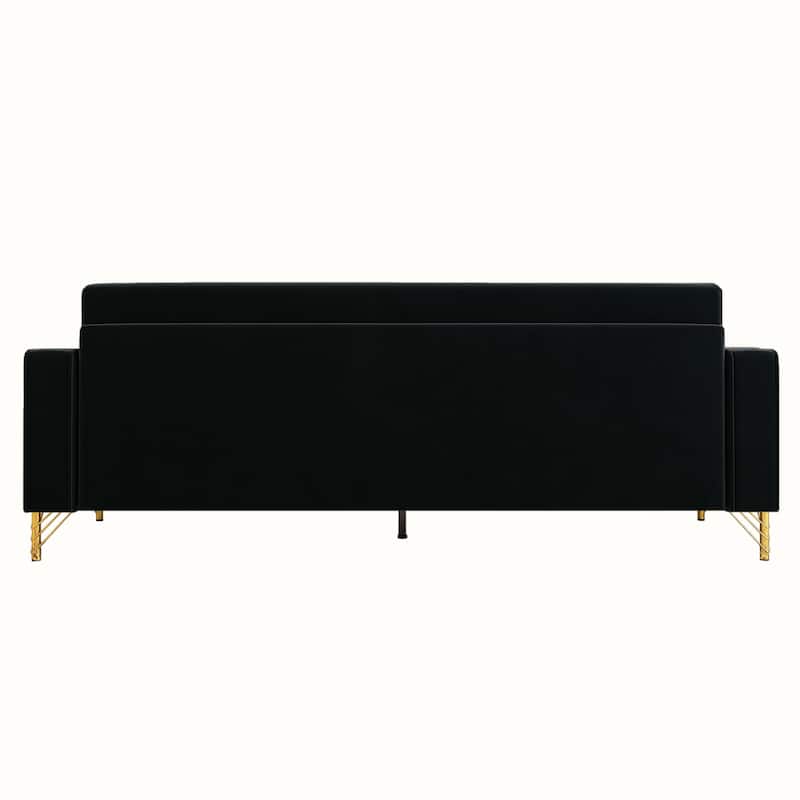 Modern Tufted Velvet Loveseat Upholstered Sofa with Removable Cushions and Pillows - 85.63 in.D x 30.31 in.W x 30.51 in.H
