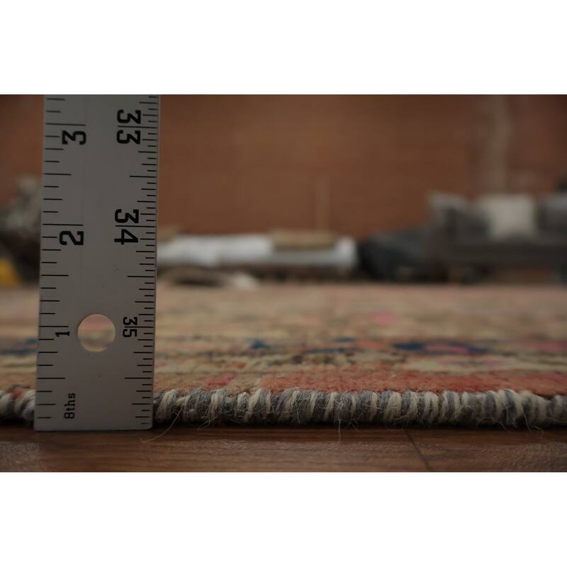 Hand Knotted Oriental 100% Wool Carpet Traditional Floral Coral Mashad Area Rug - 11' 4'' X 8' 1''