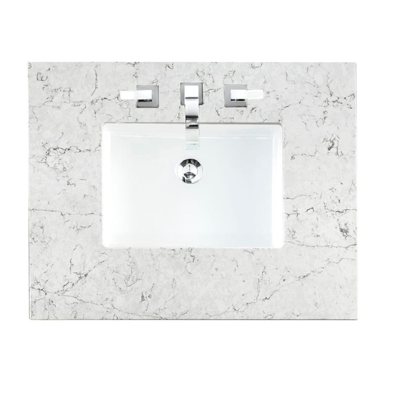 James Martin Athens 87" Single Sink Bathroom Vanity Deluxe Set, Glossy White with 3cm Eternal Jasmine Pearl Quartz Top - Glossy - Glossy White