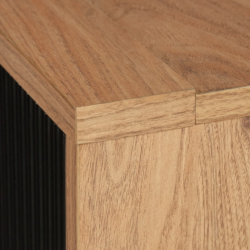 Wood Credenza for TVs up to 70" with Doors, Brown - 55.91" W x 15.67" D x 20.87" H