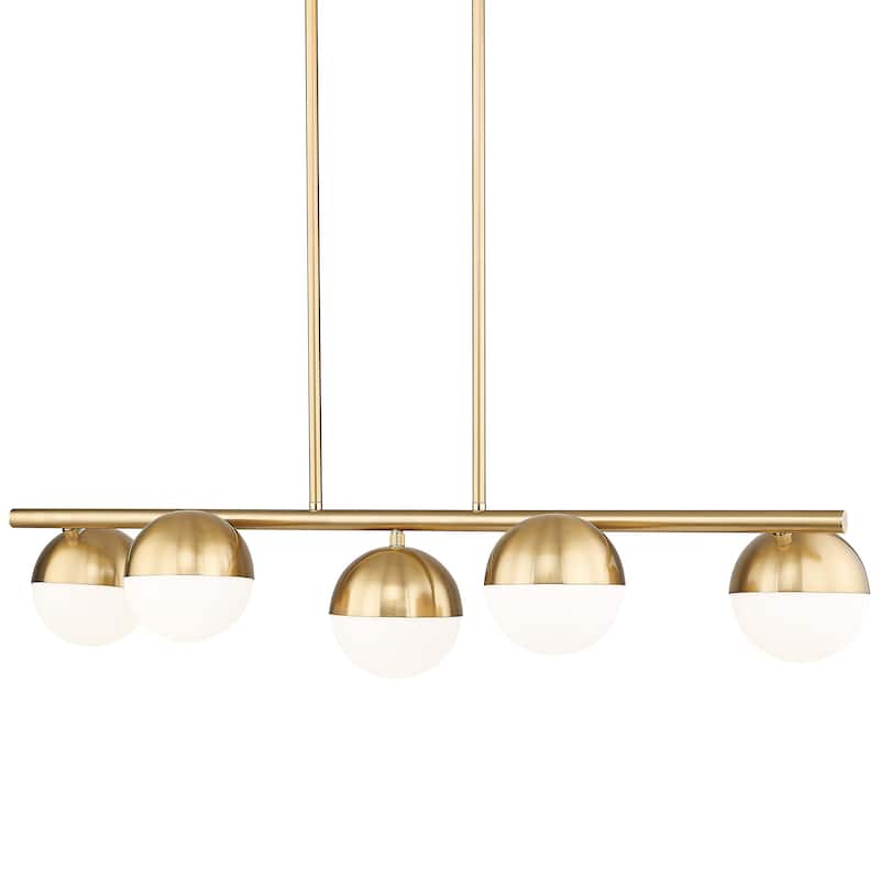 Z-Lite 7517-5L Realm Sphere 5 Light 42" Wide Linear Chandelier - Modern Gold