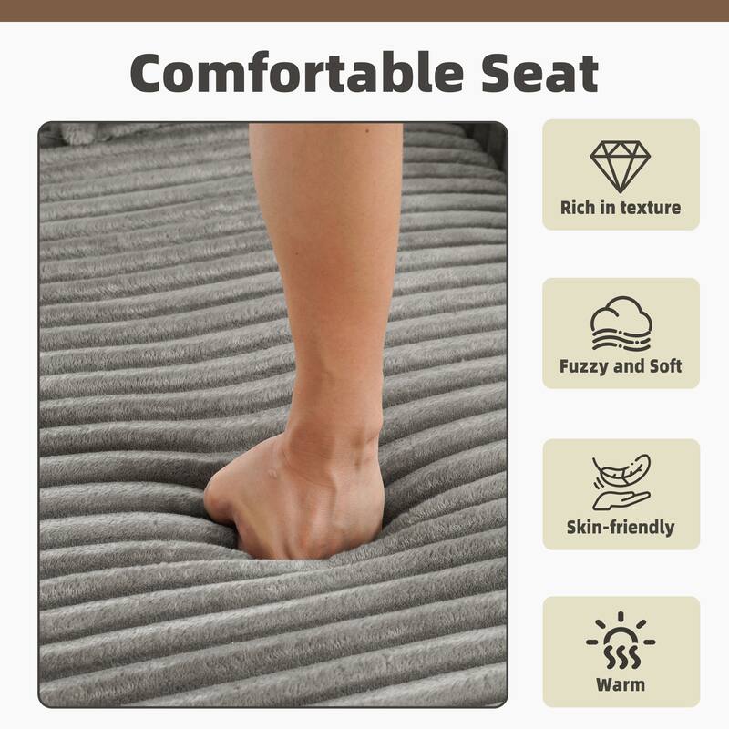 2 - Piece Upholstered Sectional Couch Sleeper Sofa L-Shape Chaise with Pillow