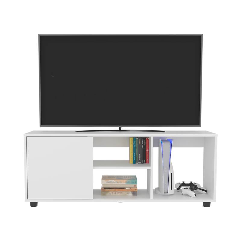 TV Stand for 55 Inch Screens with Storage Shelves and Door Modern Design