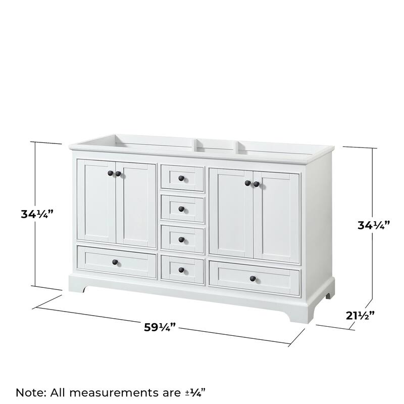 Wyndham Collection Deborah 59-1/4" Free Standing Double Wood Vanity