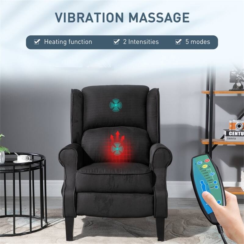 Electric Massage Recliner Chair with Lumbar Heat, Vibrating Back & Footrest