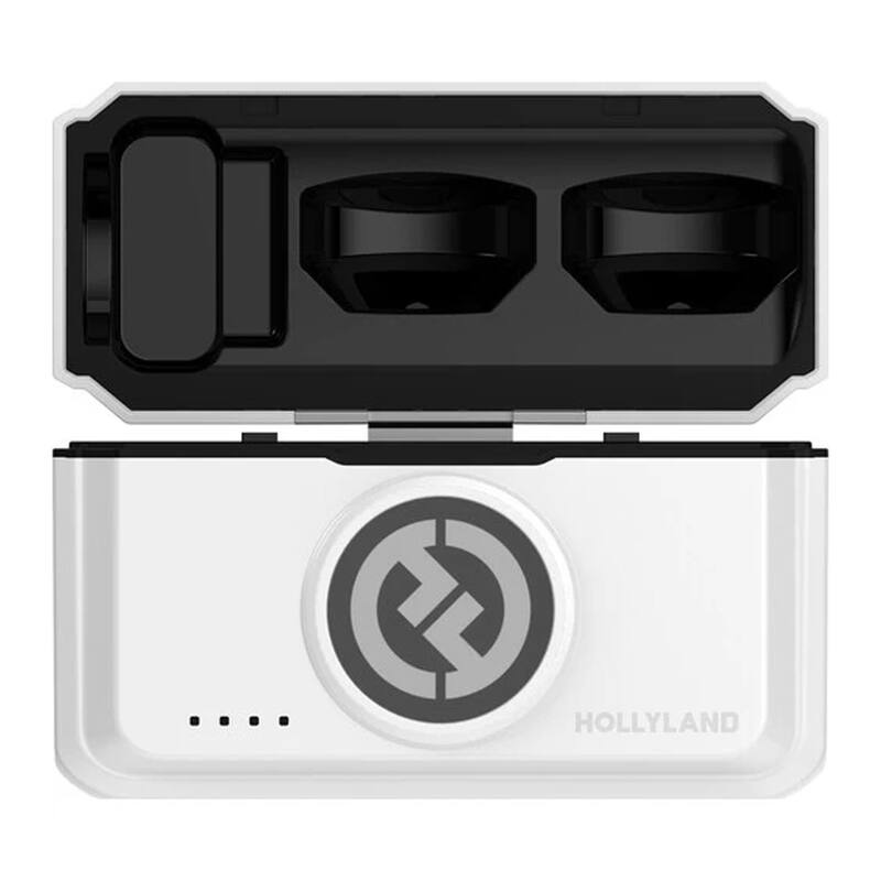 Hollyland LARK M2 DUO 2-Person Wireless Combo Microphone System (Ivory White) + 13" Foldable Pocket Tripod + 16GB MicroSD Card