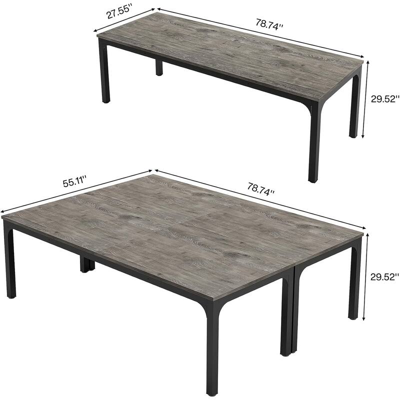 78.74" Large Rectangle Conference Table/Desk, Modern Seminar Meeting Table, Business Tables for Boardroom & Office