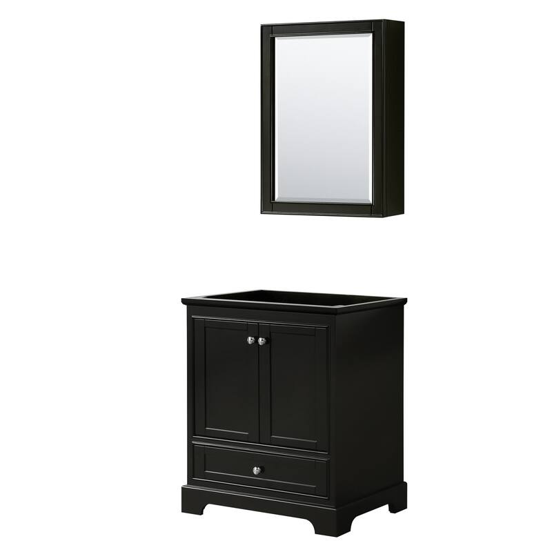 Wyndham Collection Deborah 29-1/4" Free Standing Single Wood Vanity - Dark Espresso / Polished Chrome Hardware