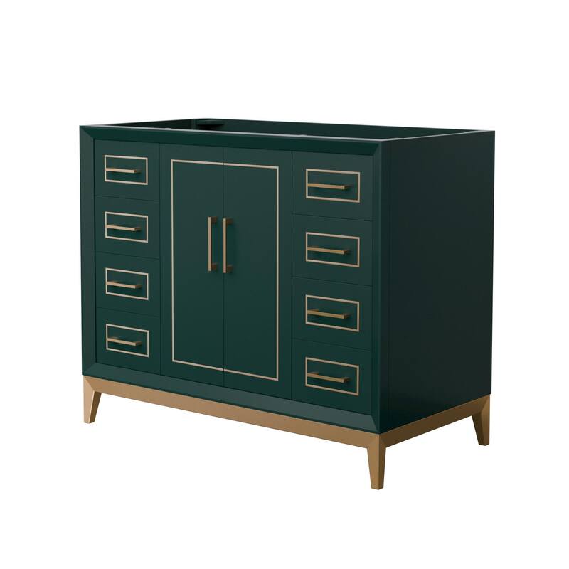 Wyndham Collection WCH515142S-CXSXX-MXX Marlena 42" Single Free - Green / Satin Bronze Hardware