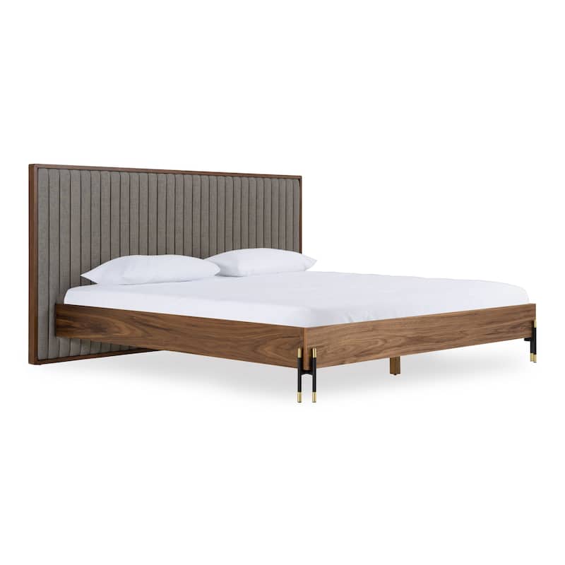 Nova Domus Metcalf Mid-Century Walnut & Grey Bed