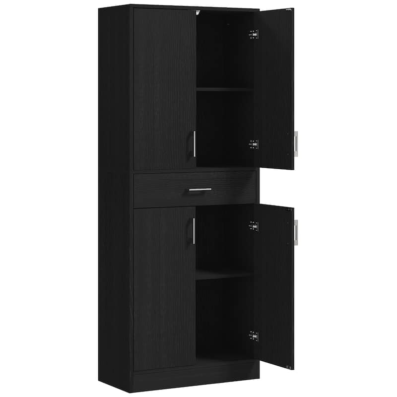 71" Kitchen Pantry Cabinet with Drawer and Adjustable Shelf, Freestanding Tall Storage Cabinet with 2 Double Door Cupboards