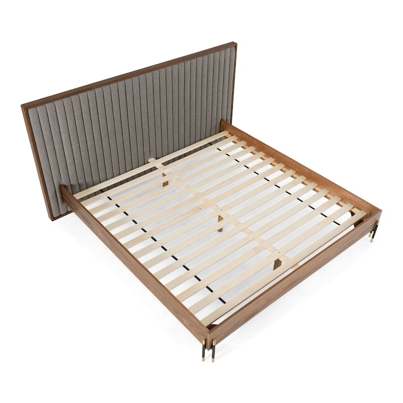 Nova Domus Metcalf Mid-Century Walnut & Grey Bed