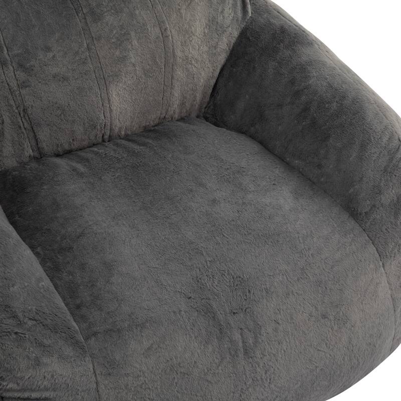 Comfy Faux Fur Bean Bag Chair, Ergonomic Lounge Armchair, Lazy Floor Sofa with Shredded Foam Filling for Living Room, Bedroom