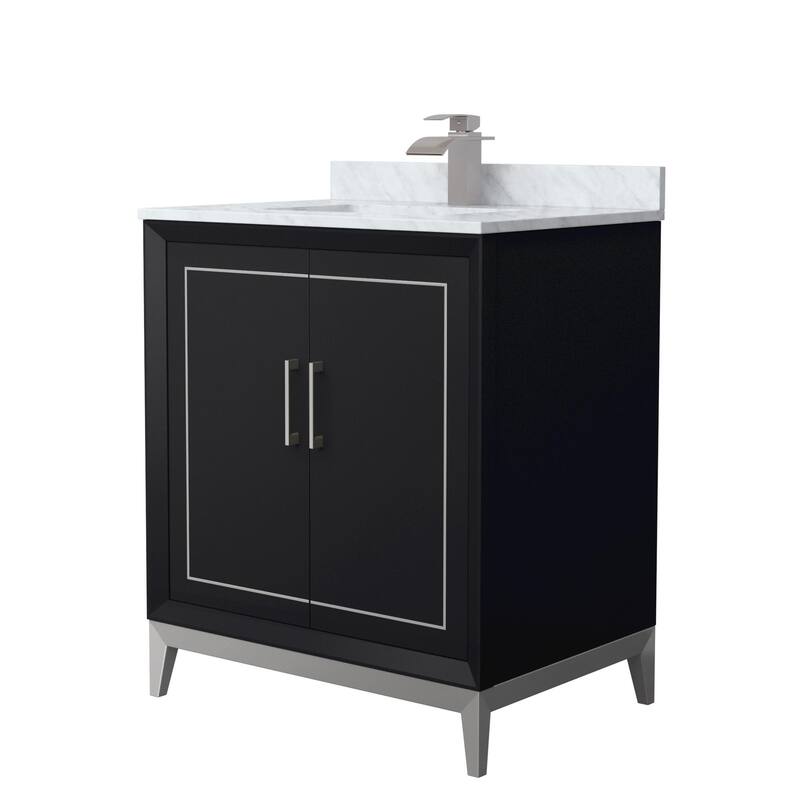 Wyndham Collection WCH515130S-NAT-UNSMXX Marlena 30" Free Standing - Black / Brushed Nickel Hardware