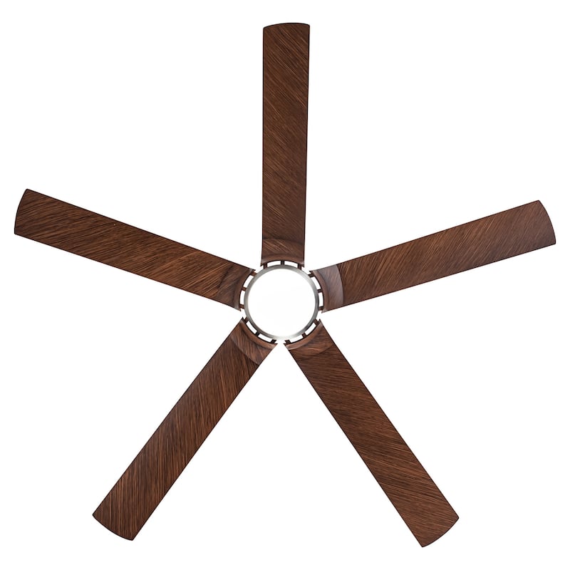 65" Brushed Nickel Industrial Downrod Mount Windmill Large Ceiling Fan with Remote and LED Light