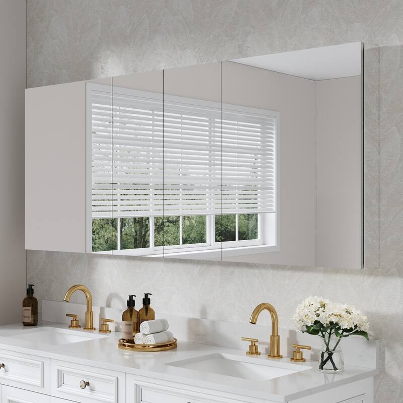 30'H Bathroom Recessed or Surface Wall Mount Medicine Cabinet With Adjustable Glass Shelves - 2430R-1230R-1230L-2430L