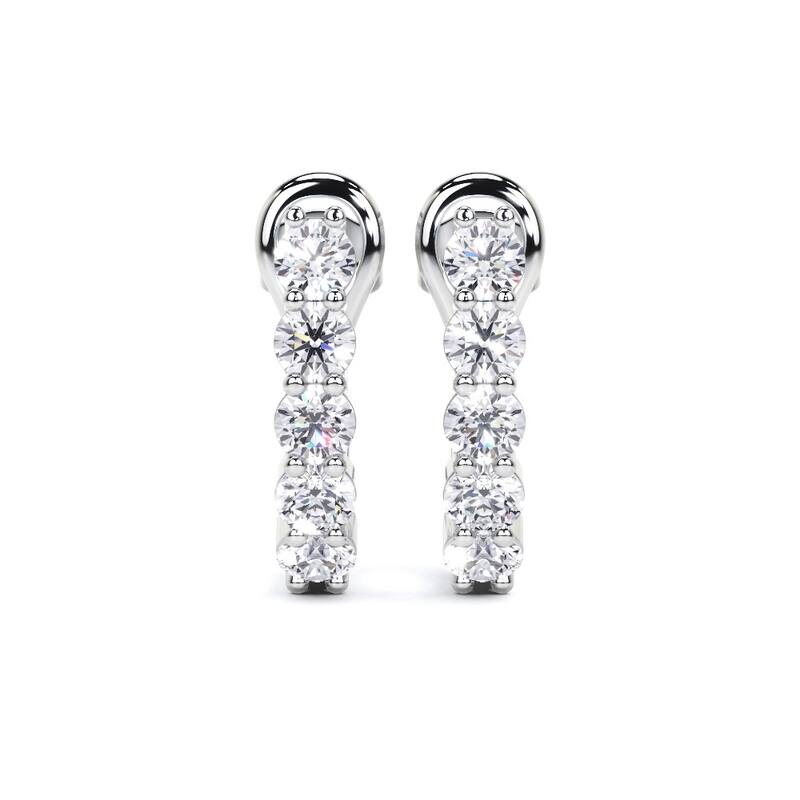 Vault Classic 0.80ct TW Natural Diamond Hoop Earrings (I VS2)