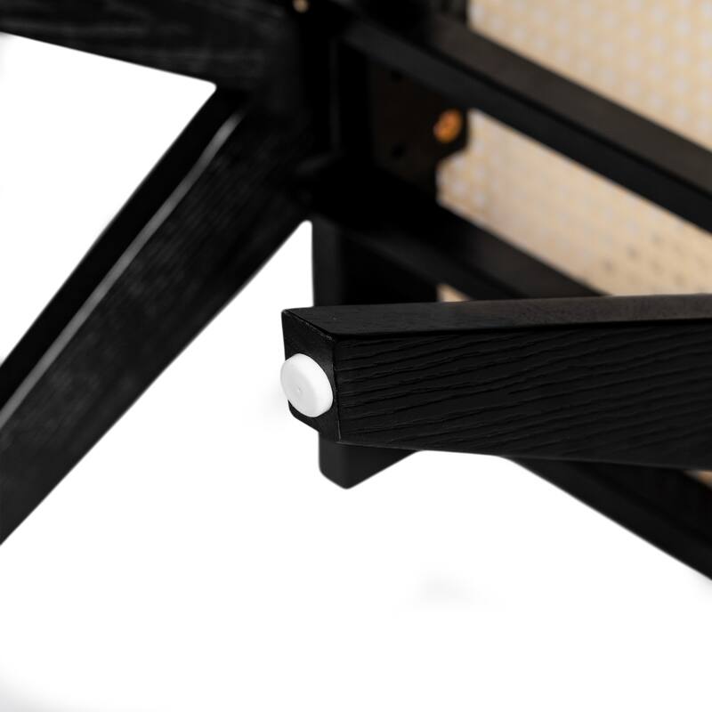 Rattan Dining Chair Set of 2, Armless Side Chairs with Wood Legs