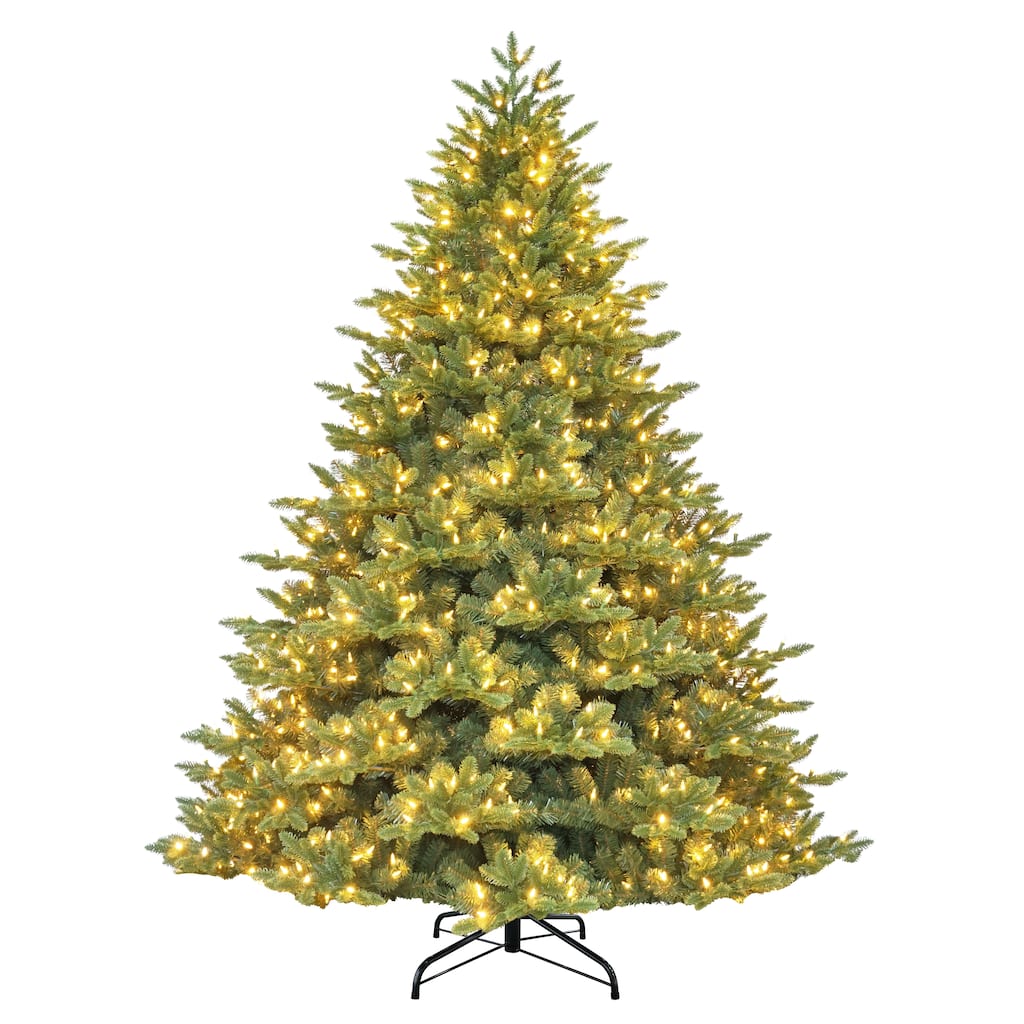 Puleo International 6.5' Pre-Lit Artificial Noble Fir Tree with 800 Dual-Color LED Lights