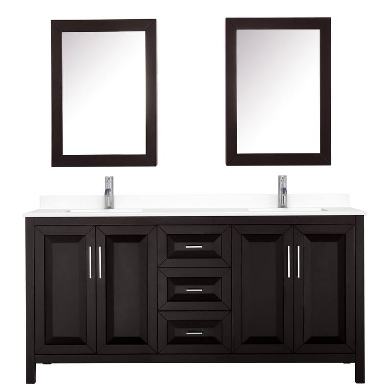 Wyndham Collection Daria 72" Free Standing Double Basin Vanity Set