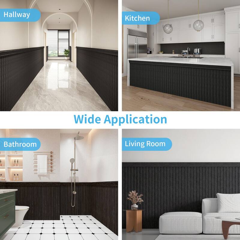 Art3d Decorative PS Wall Panel Kit with Trim, 12 Panels & 4 Edge Strips - N/A